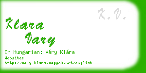 klara vary business card