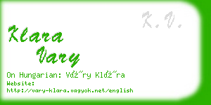 klara vary business card